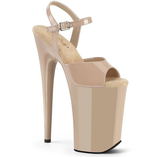 Pleaser INFINITY-909 Plateau Sandaletten Lack Beige