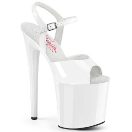 Pleaser NAUGHTY-809 Plateau Sandalettes Patent White