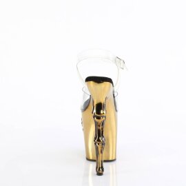 Pleaser RAPTURE-808-LT Plateau Sandaletten Transparent Gold