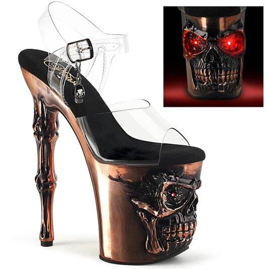 Pleaser RAPTURE-808-LT Plateau Sandaletten Transparent Rose-Gold