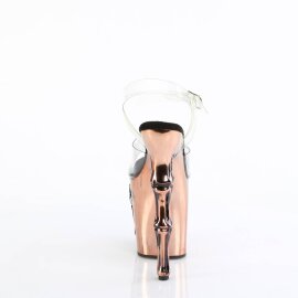 Pleaser RAPTURE-808-LT Plateau Sandaletten Transparent Rose-Gold