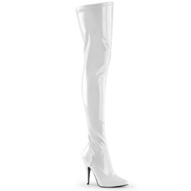Pleaser SEDUCE-3000 Overknee Boots Patent White