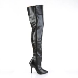 Pleaser SEDUCE-3010 Overknee Stiefel Kunstleder Schwarz