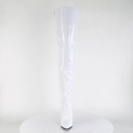Pleaser SEDUCE-3010 Overknee Boots Patent White