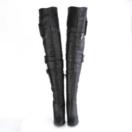 Pleaser SEDUCE-3019 Overknee Boots Faux Leather Black