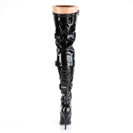 Pleaser SEDUCE-3028 Overknee Boots Patent Black