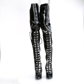 Pleaser SEDUCE-3082 Overknee Boots Patent Black