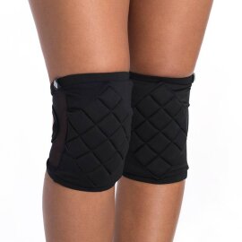 Poledancerka Knieschützer Schwarz mit Taschen für Extra-Polster XS