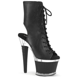 Pleaser SPECTATOR-1016 Plateau Ankle Boots Faux Leather Black
