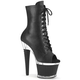 Pleaser SPECTATOR-1021 Plateau Ankle Boots Faux Leather Black