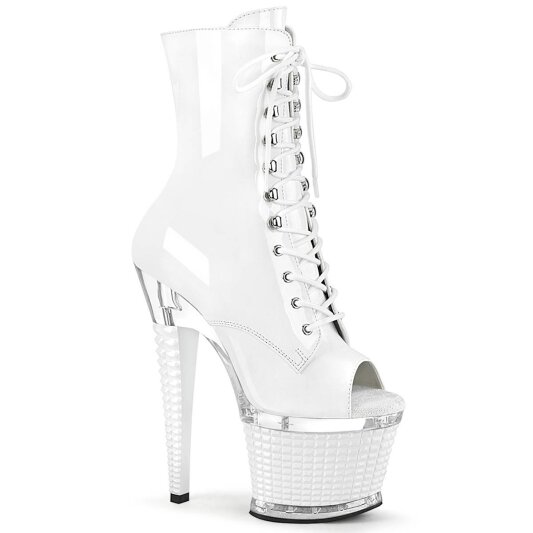 Pleaser SPECTATOR-1021 Plateau Stiefeletten Lack Weiß