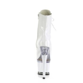 Pleaser SPECTATOR-1021 Plateau Stiefeletten Lack Weiß