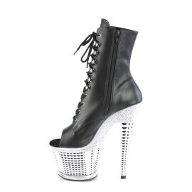 Pleaser SPECTATOR-1021RS Plateau Stiefeletten Lack Schwarz