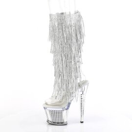Pleaser SPECTATOR-2017RSF Plateau Stiefeletten Chrom Silber