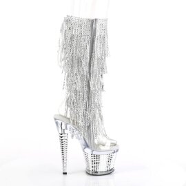 Pleaser SPECTATOR-2017RSF Plateau Stiefeletten Chrom Silber