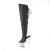 Pleaser SPECTATOR-3019 Plateau Overknee Stiefel Leder Chrom Schwarz