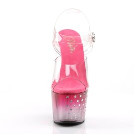 Pleaser STARDUST-708T Plateau Sandaletten Transparent Pink