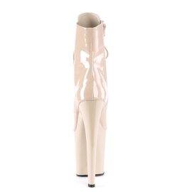 Pleaser XTREME-1021 Plateau Stiefeletten Lack Beige