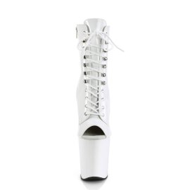 Pleaser XTREME-1021 Plateau Ankle Boots Patent White
