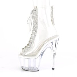 Pleaser ADORE-1016C-2 Plateau Stiefeletten Strass Transparent EU-40 / US-10