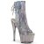 Pleaser ADORE-1018HCT Plateau Stiefeletten Holo Rauch Silber EU-36 / US-6