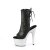 Pleaser ADORE-1018LG Plateau Stiefeletten Kunstleder Glitter Schwarz Silber EU-40 / US-10