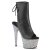 Pleaser ADORE-1018LG Plateau Stiefeletten Kunstleder Glitter Schwarz Silber EU-38 / US-8