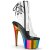 Pleaser ADORE-1018RC Plateau Stiefeletten Chrom Transparent Bunt EU-37 / US-7