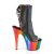 Pleaser ADORE-1018RC-02 Plateau Stiefeletten Kunstleder Chrom Schwarz Bunt EU-41 / US-11