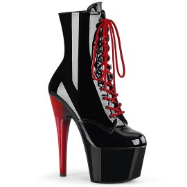 Pleaser ADORE-1020 Plateau Stiefeletten Lack Schwarz...