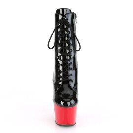 Pleaser ADORE-1020 Plateau Stiefeletten Lack Schwarz Rot...