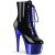Pleaser ADORE-1020 Plateau Stiefeletten Lack Chrom Schwarz Blau EU-41 / US-11