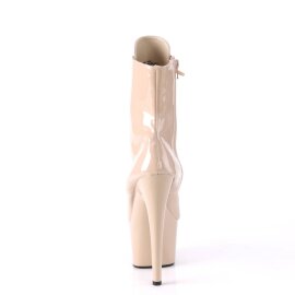 Pleaser ADORE-1020 Plateau Stiefeletten Lack Beige EU-42 / US-12