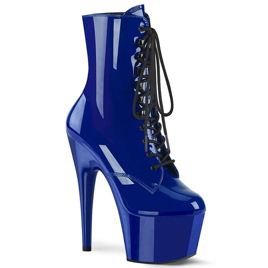 Pleaser ADORE-1020 Plateau Stiefeletten Lack Blau EU-36 / US-6