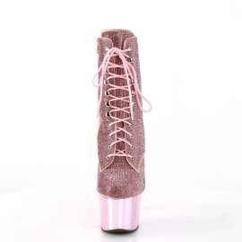 Pleaser ADORE-1020CHRS Plateau Stiefeletten Strass Chrom...