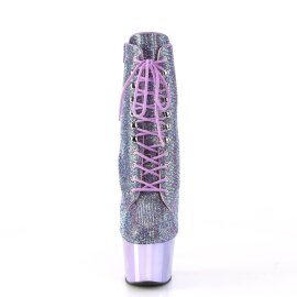Pleaser ADORE-1020CHRS Plateau Stiefeletten Strass Chrom...