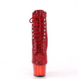 Pleaser ADORE-1020CHRS Plateau Stiefeletten Strass Chrom...