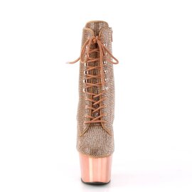 Pleaser ADORE-1020CHRS Plateau Stiefeletten Strass Chrom...