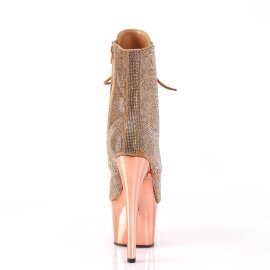 Pleaser ADORE-1020CHRS Plateau Stiefeletten Strass Chrom Gold EU-37 / US-7