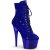 Pleaser ADORE-1020CHRS Plateau Stiefeletten Strass Chrom Blau EU-35 / US-5