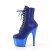 Pleaser ADORE-1020CHRS Plateau Stiefeletten Strass Chrom Blau EU-35 / US-5