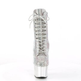 Pleaser ADORE-1020CHRS Plateau Stiefeletten Multi Strass...