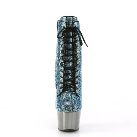 Pleaser ADORE-1020CHRS Plateau Stiefeletten Strass Chrom...