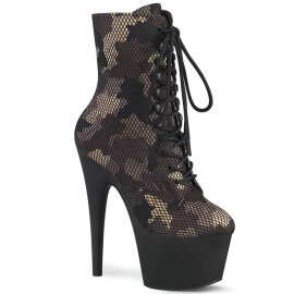 Pleaser ADORE-1020CM Plateau Stiefeletten Mesh Camouflage...