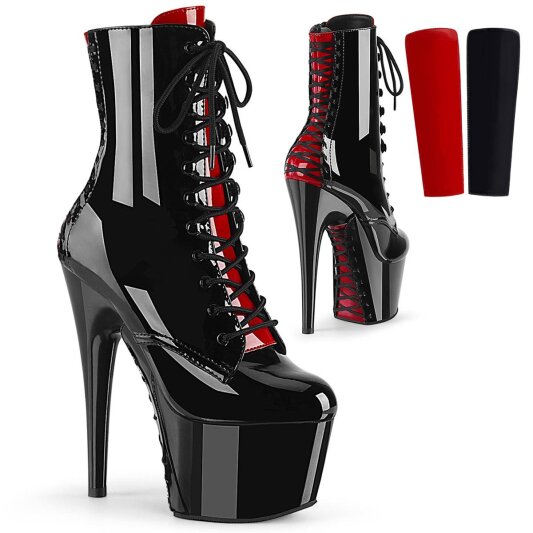Pleaser ADORE-1020FH Plateau Stiefeletten Lack Schwarz EU-39 / US-9