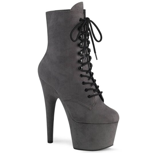 Pleaser ADORE-1020FS Plateau Stiefeletten künstliches Wildleder Grau EU-36 / US-6