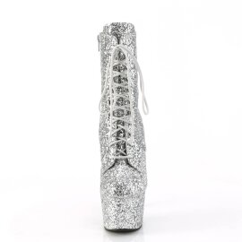 Pleaser ADORE-1020GWR Plateau Stiefeletten Glitter Silber...