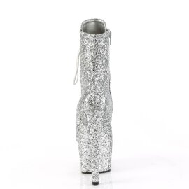 Pleaser ADORE-1020GWR Plateau Stiefeletten Glitter Silber EU-39 / US-9