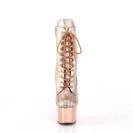 Pleaser ADORE-1020HM Plateau Stiefeletten Metallic Chrom...