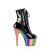 Pleaser ADORE-1020RC Plateau Stiefeletten Lack Chrom Schwarz Bunt EU-35 / US-5